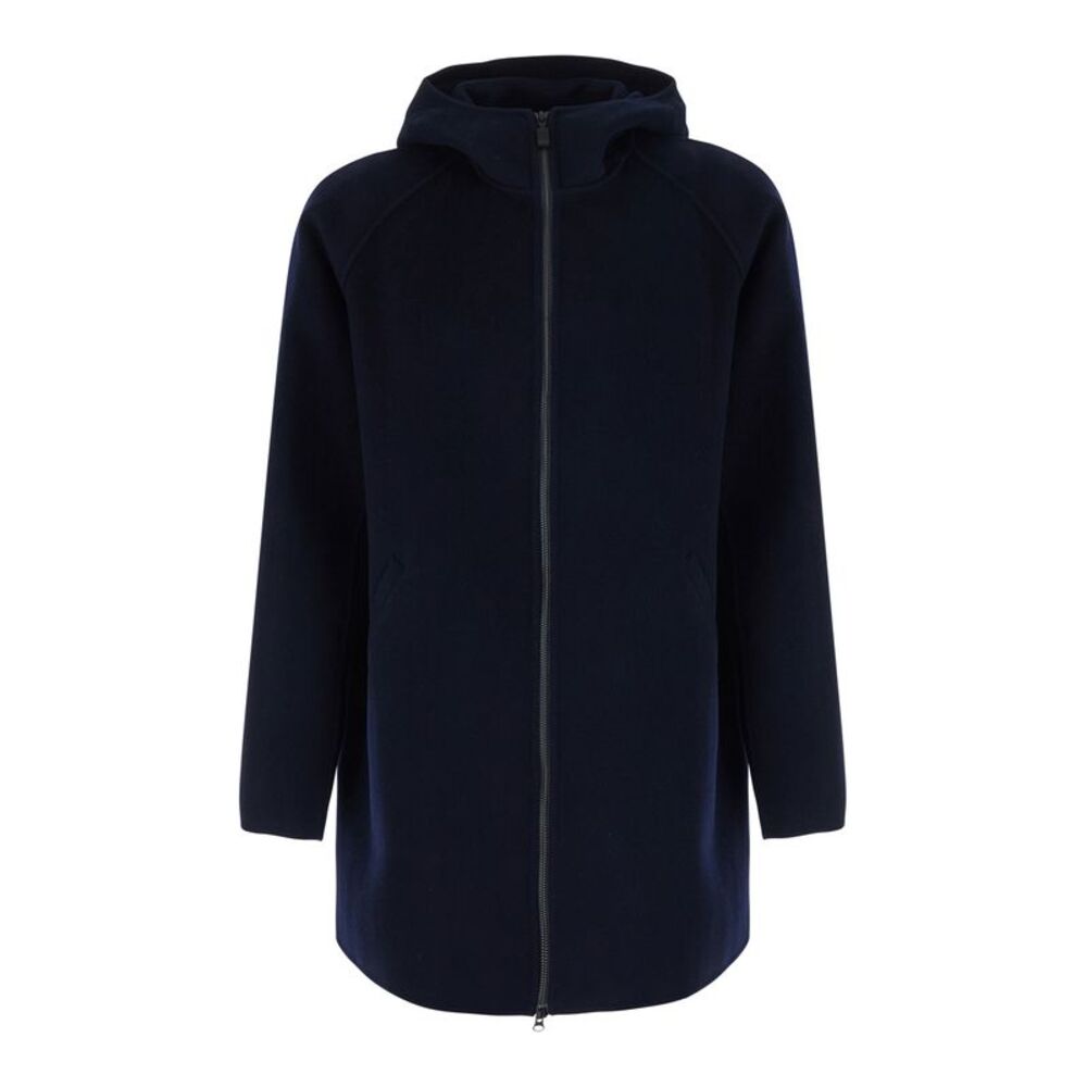 Aspesi Men Blue Jacket With Fixed Hood And Front Zip Closure In Wool For Men